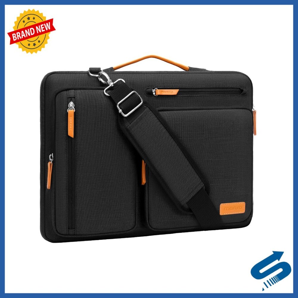 360 Protective Laptop Shoulder Bag Messenger Style With 4 Zipper Pockets